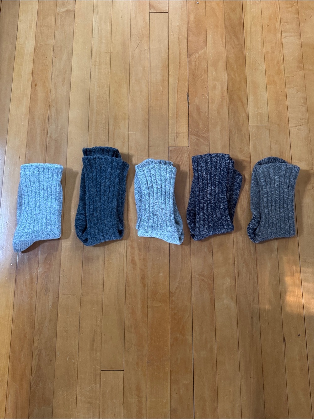 Classic vintage chunky Y2K Ribbed Men's Wool Socks - 5pair